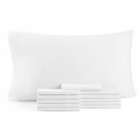 Lulworth Soft White Pillowcases (12 Pack), 200 Thread Count, Color Coded, Size Options,