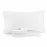 Lulworth Soft White Pillowcases (12 Pack), 200 Thread Count, Color Coded, Size Options,