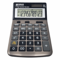 Monroe Handheld 12-Digit Paperless Calculator with Check and Correct Functionality (Black)