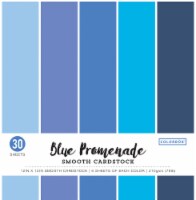 Colorbok 78lb Smooth Cardstock 12 X12  30/Pkg-Blue Promenade, 5 Colors/6 Each