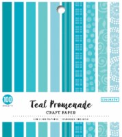 Colorbok Single-Sided Printed Cardstock 6 X6  100/Pkg-Teal Promenade, 10 Designs/10 Each