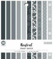 Colorbok Single-Sided Printed Cardstock 6 X6  100/Pkg-Neutral