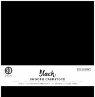 Colorbok 78lb Smooth Cardstock 12 X12  30/Pkg-Black