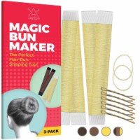 HAWWWY 2pk Gold +Bonus Premium Bun Makers w/ Hair Ties Bobby Pins