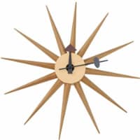 LeisureMod Maxi Modern Design Colorful Star Silent Non-Ticking Wall Clock