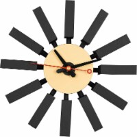 LeisureMod Vdara Modern Design Block Silent Non-Ticking Wall Clock