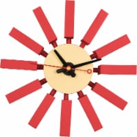 LeisureMod Vdara Modern Design Block Silent Non-Ticking Wall Clock