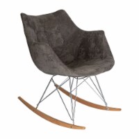 LeisureMod Willow Velvet Eiffel Base Rocking Chair