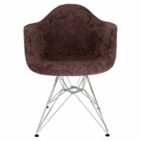 LeisureMod Willow Velvet Eiffel Metal Base Accent Chair Set of 2