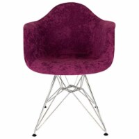 LeisureMod Willow Velvet Eiffel Metal Base Accent Chair Set of 2