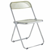 LeisureMod Lawrence Acrylic Folding Chair With Metal Frame