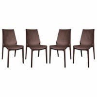 LeisureMod Kent Outdoor Dining Chair, Set of 4