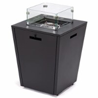LeisureMod Chelsea Aluminum Patio Modern Propane Fire Pit Side Table