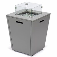 LeisureMod Chelsea Aluminum Patio Modern Propane Fire Pit Side Table