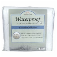 Cascade Waterproof Mattress Pad, Hypoallergenic, 15” Deep Fitted Skirt, Quilted Microfiber