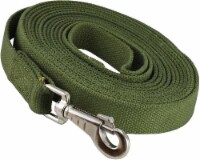 Dog Leash 1  Wide Cotton Web 15 Ft Long Training Line Swivel Locking Snap Green Lead