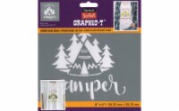 Decoart SoSoft Fabric Stencil 8x8  Happy Camper