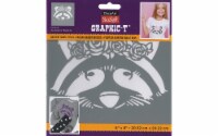 Decoart SoSoft Fabric Stencil 8x8  Chic Raccoon