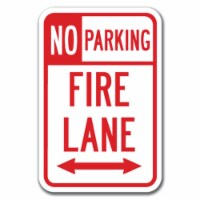 SignMission  12 x 18 in. No Parking Fire Lane with Double Arrow 1 Heavy Gauge Aluminum Sign