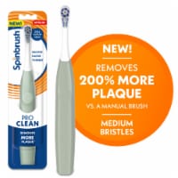 Spinbrush Pro Clean Medium Bristles Sage Green Battery Powered Electric Toothbrush Perspective: Main