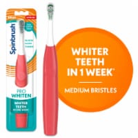Spinbrush Pro Whiten Medium Bristles Coral Battery Powered Electric Toothbrush Perspective: Main