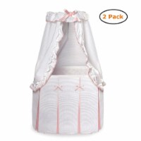 Majesty Bassinet - White/Pink - Pack of 2