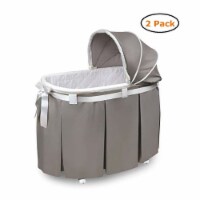 Wishes Oval Bassinet - Full Length Skirt - Gray Bedding - Pack of 2