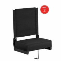 Flash Furniture Grandstand Comfort Seats by Flash with Ultra-Padded Seat in Black - 2 Pack