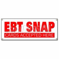 SignMission  18 x 48 in. EBT Snap Cards Banner Sign