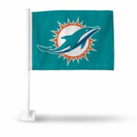 Rico FG1113 NFL Miami Dolphins Miami Dolphins Logo Only Car Flag, Teal Background