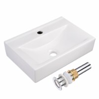 18 Wall Mount Sink Ceramic Sink Porcelain Sink Washing Basin for Bathroom with Drain