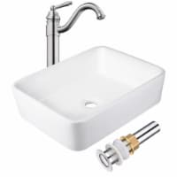 Aquaterior 19 x15 x5 Ceramic Above Counter Sink with Single-hole Faucet Bathroom Toilet