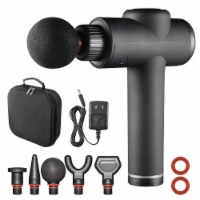 Yescom Handheld Massage Gun Deep Tissue Percussion Muscle Relax Massager with 6 Heads