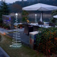 Yescom 6 Ft Christmas LED Spiral Tree Light Cool White Holiday Party Battery 5 Packs