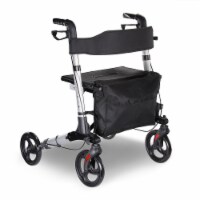 Yescom Foldable Rollator Walker Mobility Aid with 8 Wheels Seat Backrest for Seniors