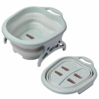 Yescom Collapsible Folding Plastic Foot Bath Tub Soak Basin with Massage Rollers Home