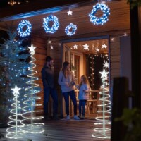 Yescom Set of 3 LED Christmas Spiral Light Kit 6Ft 4Ft 3Ft Battery Yard Decor