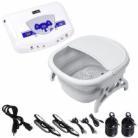Yescom Dual User Ionic Detox Foot Bath Machine Kit with 2 Arrays Folding Tub Kit Home