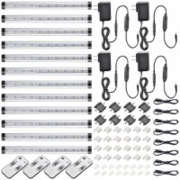 Yescom 90 LEDs Under Cabinet Lighting Kit with Remote Control and Adapter 3000K 12 Pack