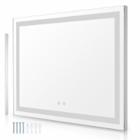 Aquaterior 32 x24 Smart Bathroom Mirror Dimmer Anti Fog Horizontal Vertical