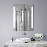 Aquaterior 24 x32 Smart Bathroom Mirror with Dimmable LED Anti Fog Vanity