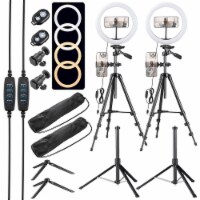 2 Pack 12 LED Ring Light Dimmable Tripod Stand Phone Holder Photo Video Selfie
