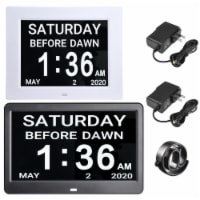 LCD Day Clock Digital Calendar Alarm Large Dementia Table Home Office 2 Pack