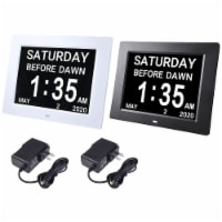 8 LCD Day Clock Digital Calendar Alarm Large Dementia Table Home Office 2 Pack