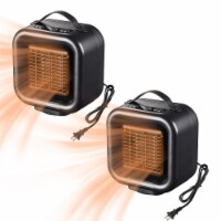 2 Pack 1000W Mini PTC Oscillating Ceramic Heater Fan Warm Cool Overheat Protect