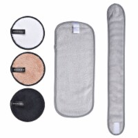 Byootique Makeup Removal Kit with Removing Towel 3 Pack Remover Pads Spa Hairband Reusable