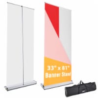 33 x81 Aluminum Retractable Roll Up Banner Stand Trade Show Display Portable