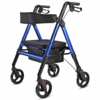 Large Medical Rollator Bariatric Rolling Walker Padded Seat Folding Aluminum