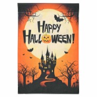 12 x18 Halloween Garden Flag Castle Bat Pumpkin Jack O Lantern Party Decoration