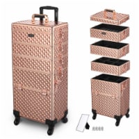 Byootique 4in1 Rose Gold Rolling Makeup Case Cosmetic Organizer Storage Artist